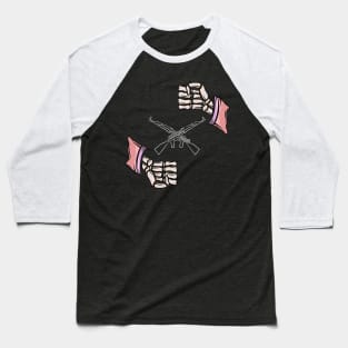 Gun and skull Baseball T-Shirt